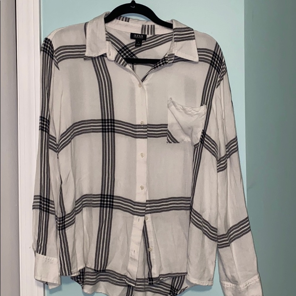 Black and White plaid blouse